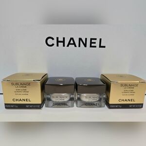 2xCHANEL SUBLIMAGE LE CRÈME TEXTURE SUPREME MINI Glass Jar 5g  Repair New
